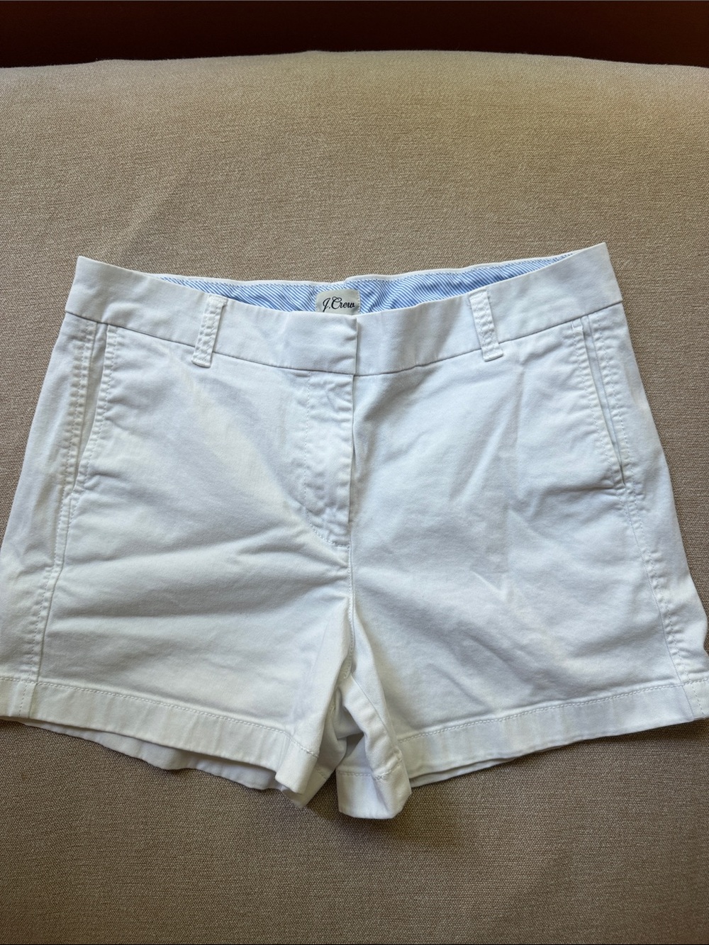 J. Crew White Cotton Chino Shorts